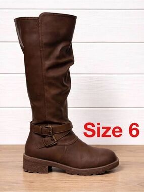 👢🔥💜 Bjorndal Beatrice Knee High Riding Boots Size 6 Brown Tall Boots